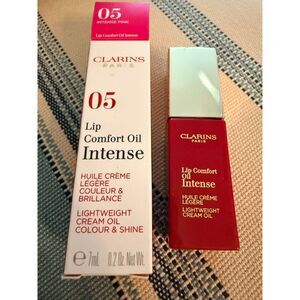 NIB Clarins Lip Comfort Oil Intense Lightweight Cream Oil in 05 Intense Pink